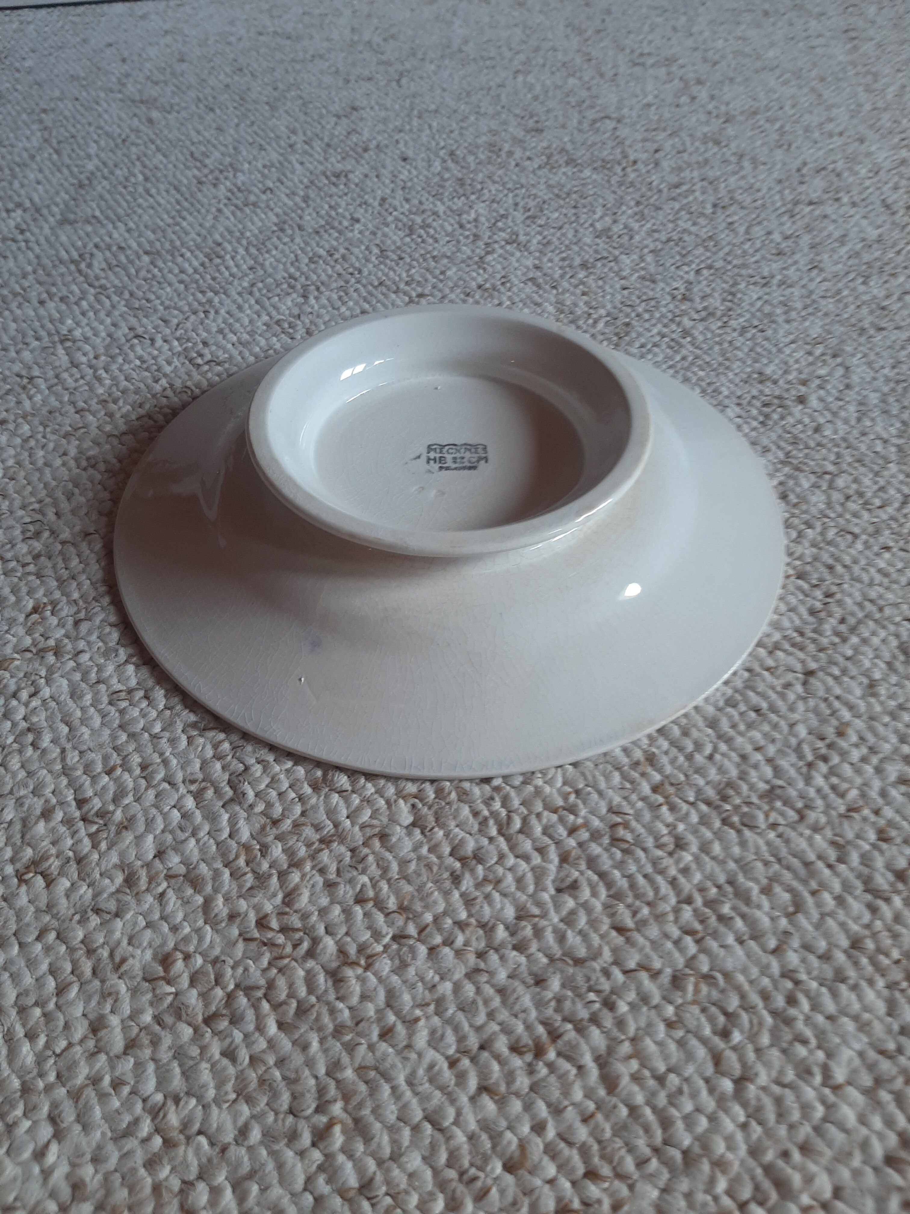 Compotier - piedouche - cake dish - ceramic hb cm - yellow and royal blue