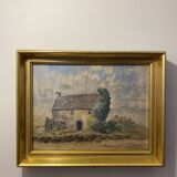 Old painting, landscape of Brittany, signed and dated 1931