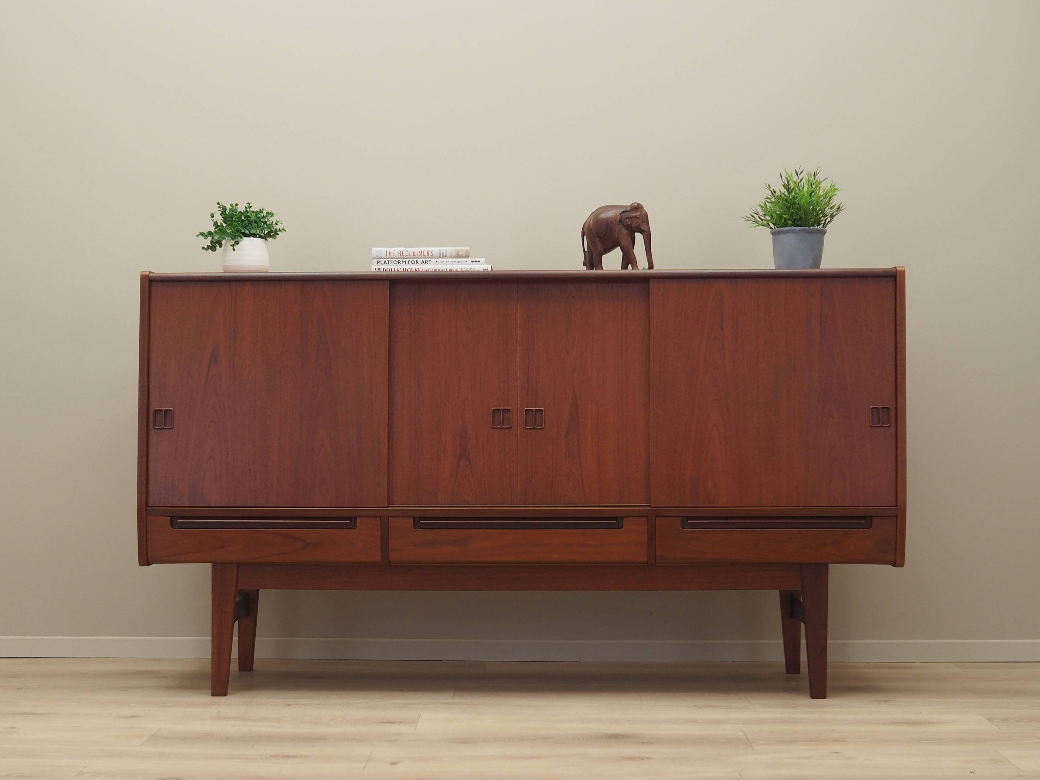 Teak highboard, Danish design, 1960s, production: Denmark