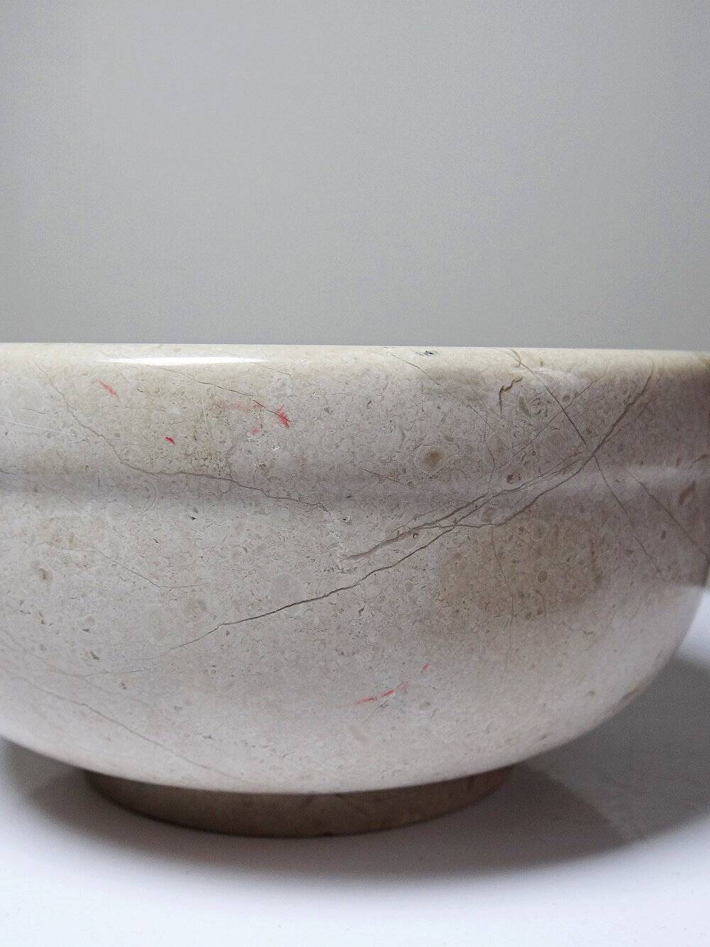 Bowl, empty porch or decorative bowl in vintage 20th-century natural marble.