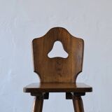 Brutalist oak bar chair | Germany | 1950s