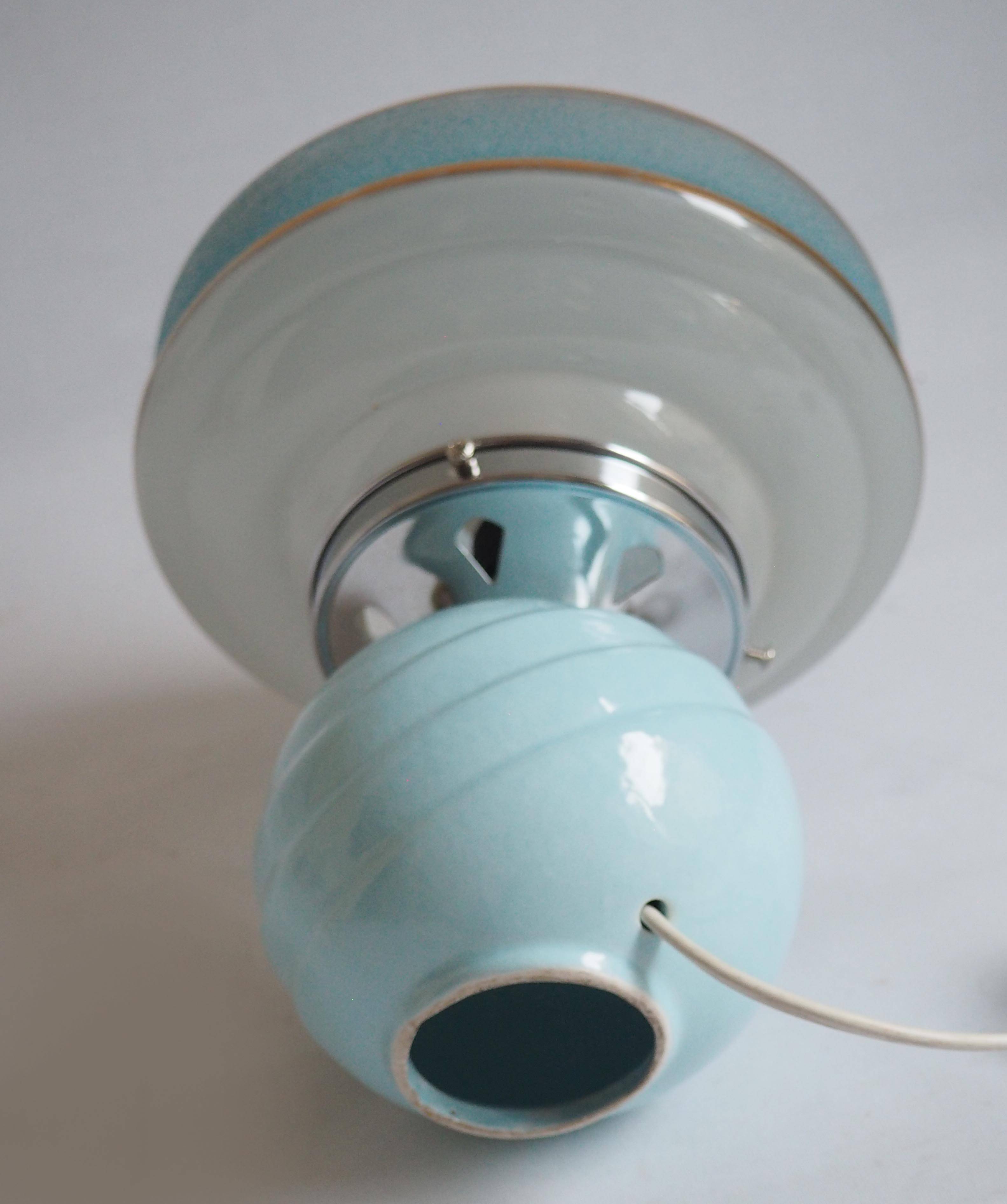 Old blue glass lamp