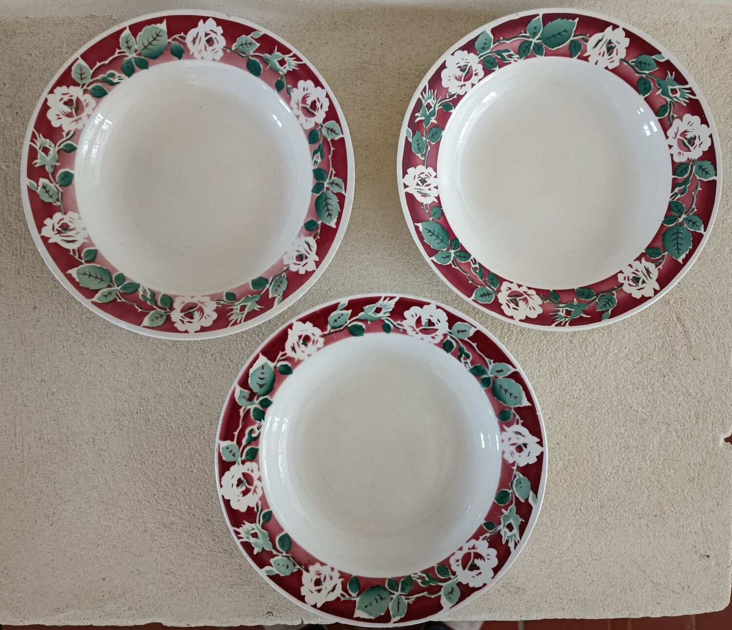 Lot 5 mismatched plates iron earth