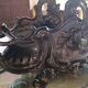 Antique jardinière sur son centre de table ovale, rocailles