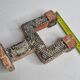 Ethnic candle holder with two branches, Moroccan handicrafts, 18 cm