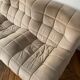Sofa 3 places Kashima Line Roset velvet beige 70s