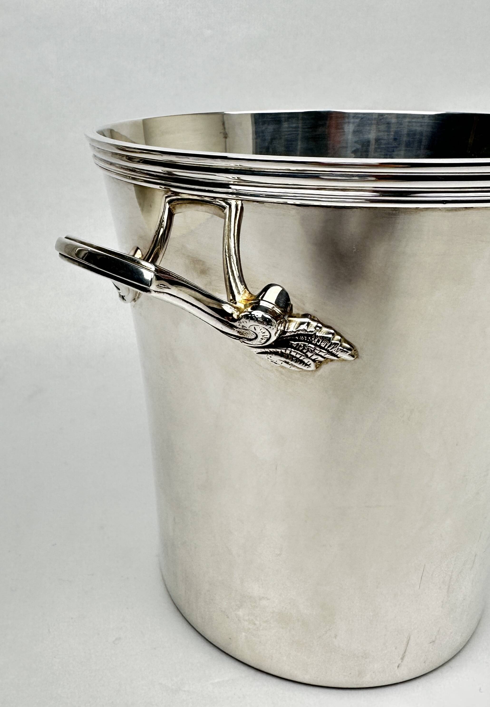 Champagne Bucket, for Cooling, in Silver Metal Roux-marquand
