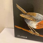 Oiseau peinture sur bois