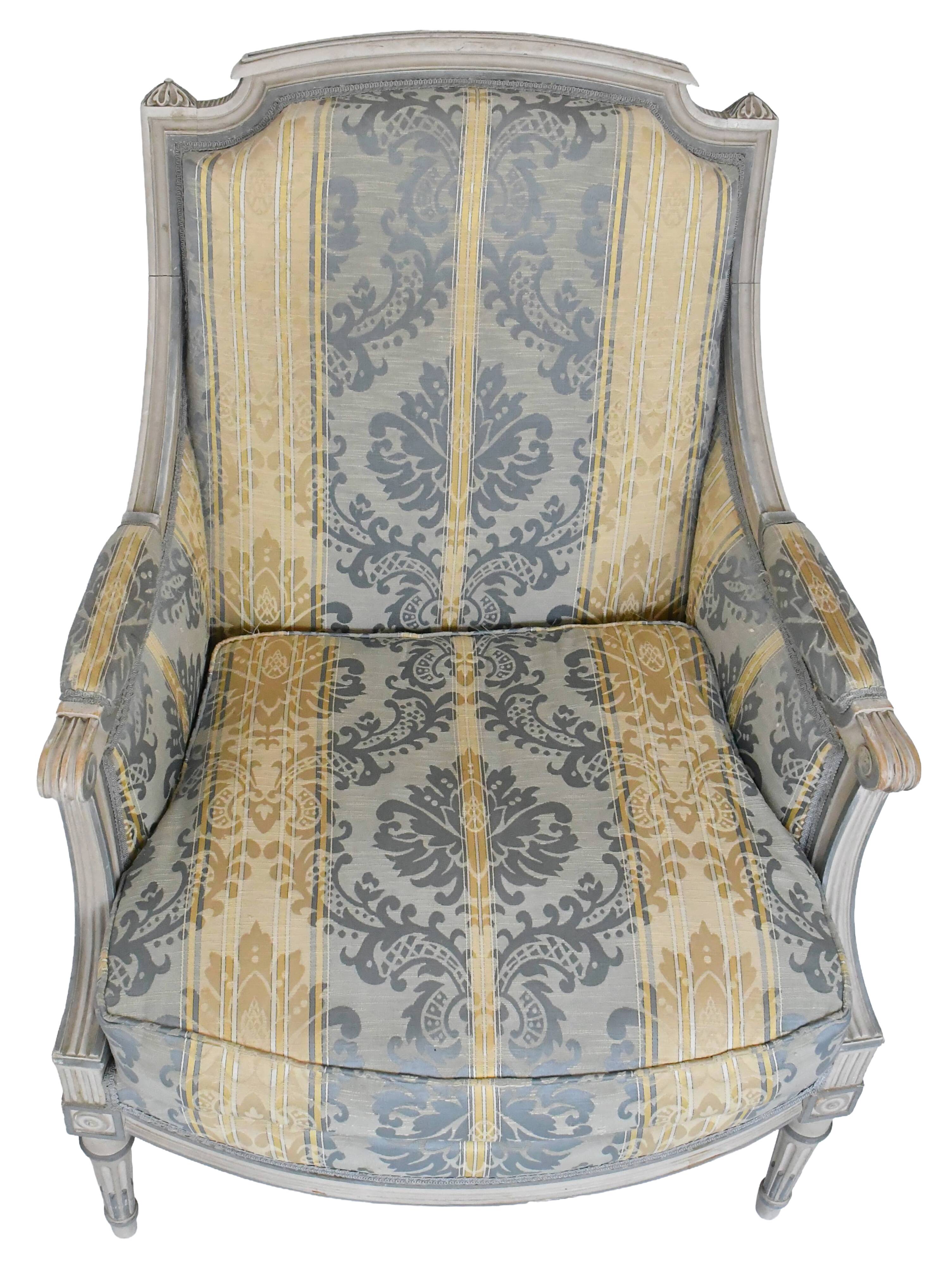 Set of 4 Louis XVI style bergère armchairs