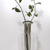 Transparent and Grey Sommerso Murano Glass Vase by Hora P