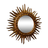 Miroir solaire italien en bois du milieu du siècle, années 1950