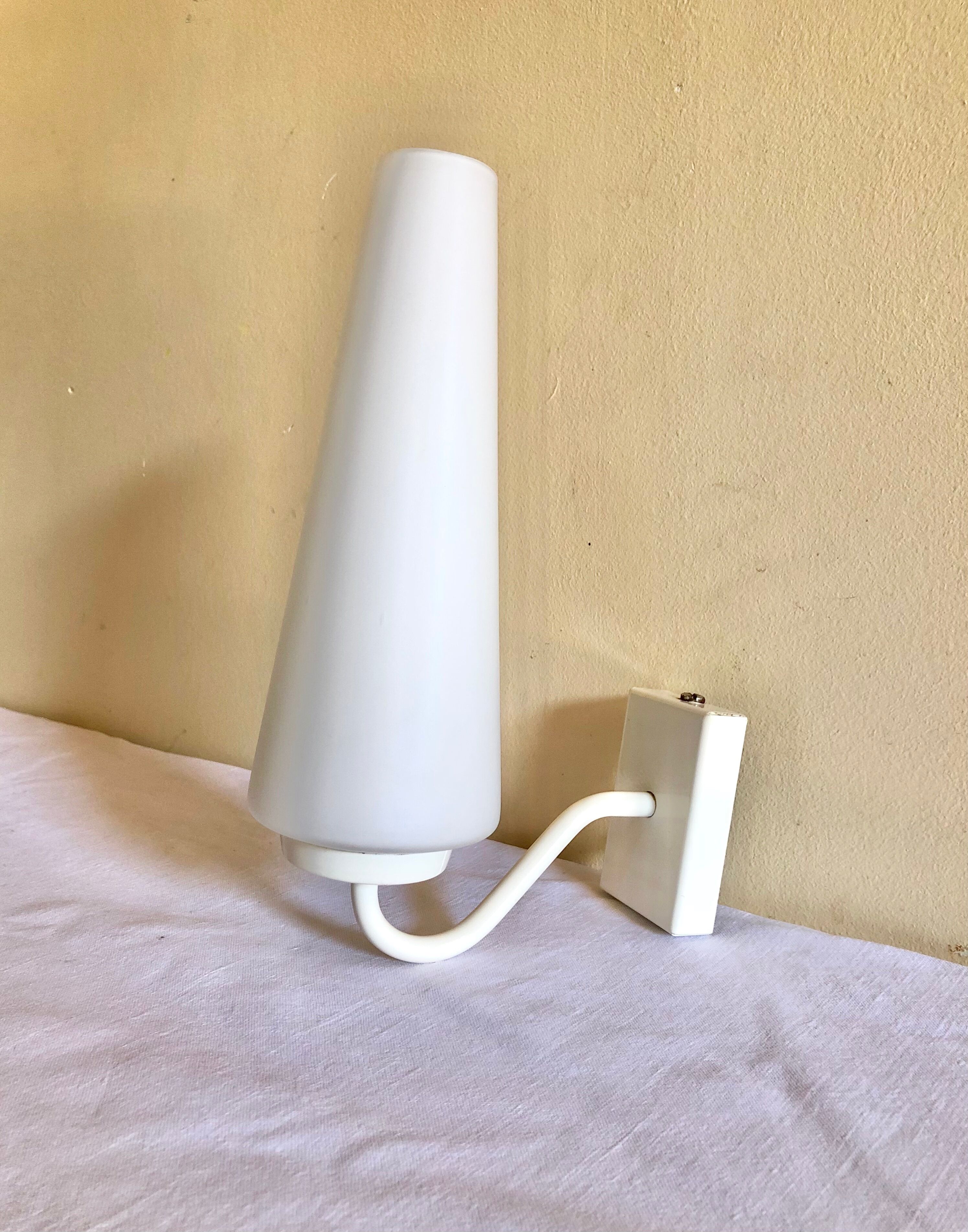 Set of 2 vintage opaline wall lamps
