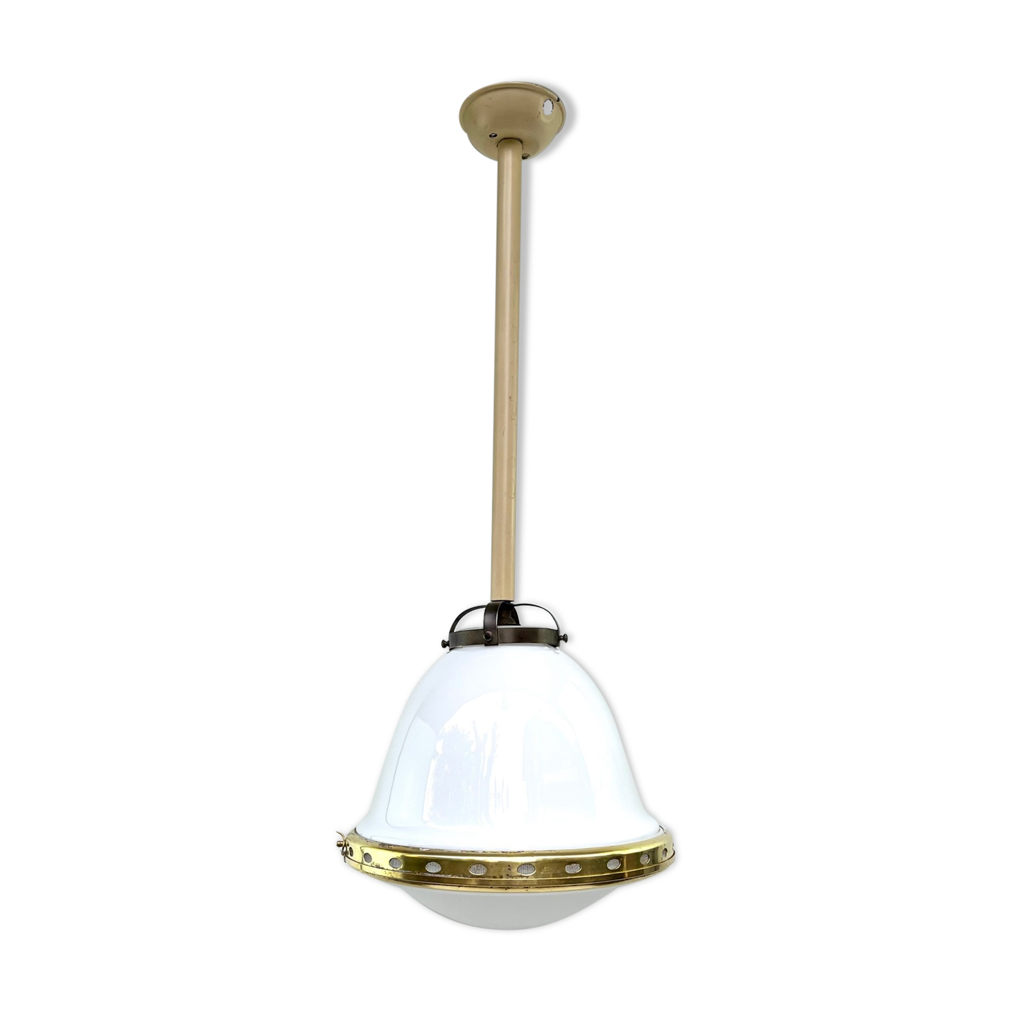 Chandelier 1920 opaline and frosted glass brand bag paris