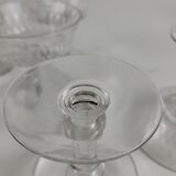 Set of 7 champagne glasses in crystal XIXth