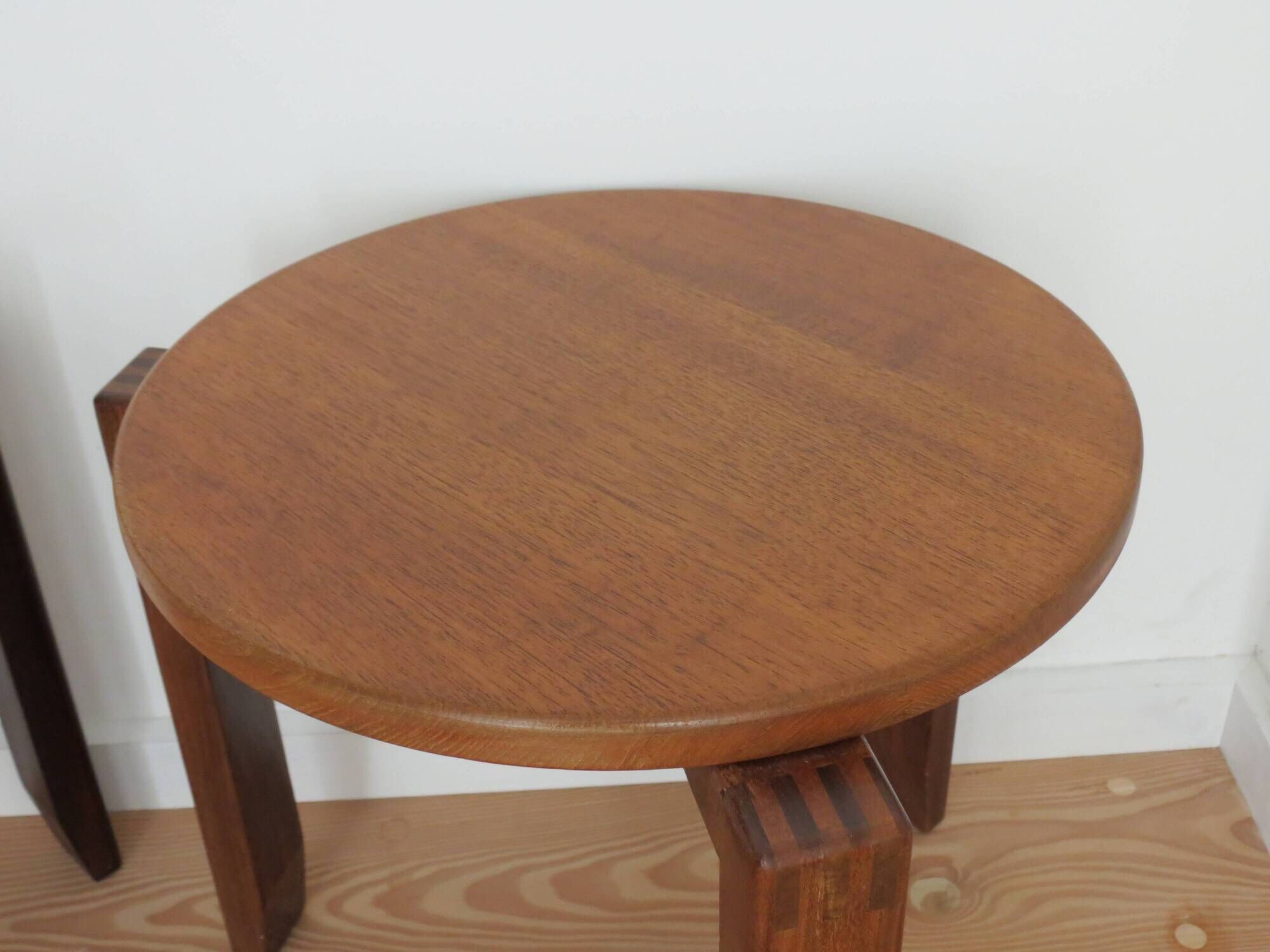 Pair of Mid Century Afrormosia Round Stacking Side Tables 1960s