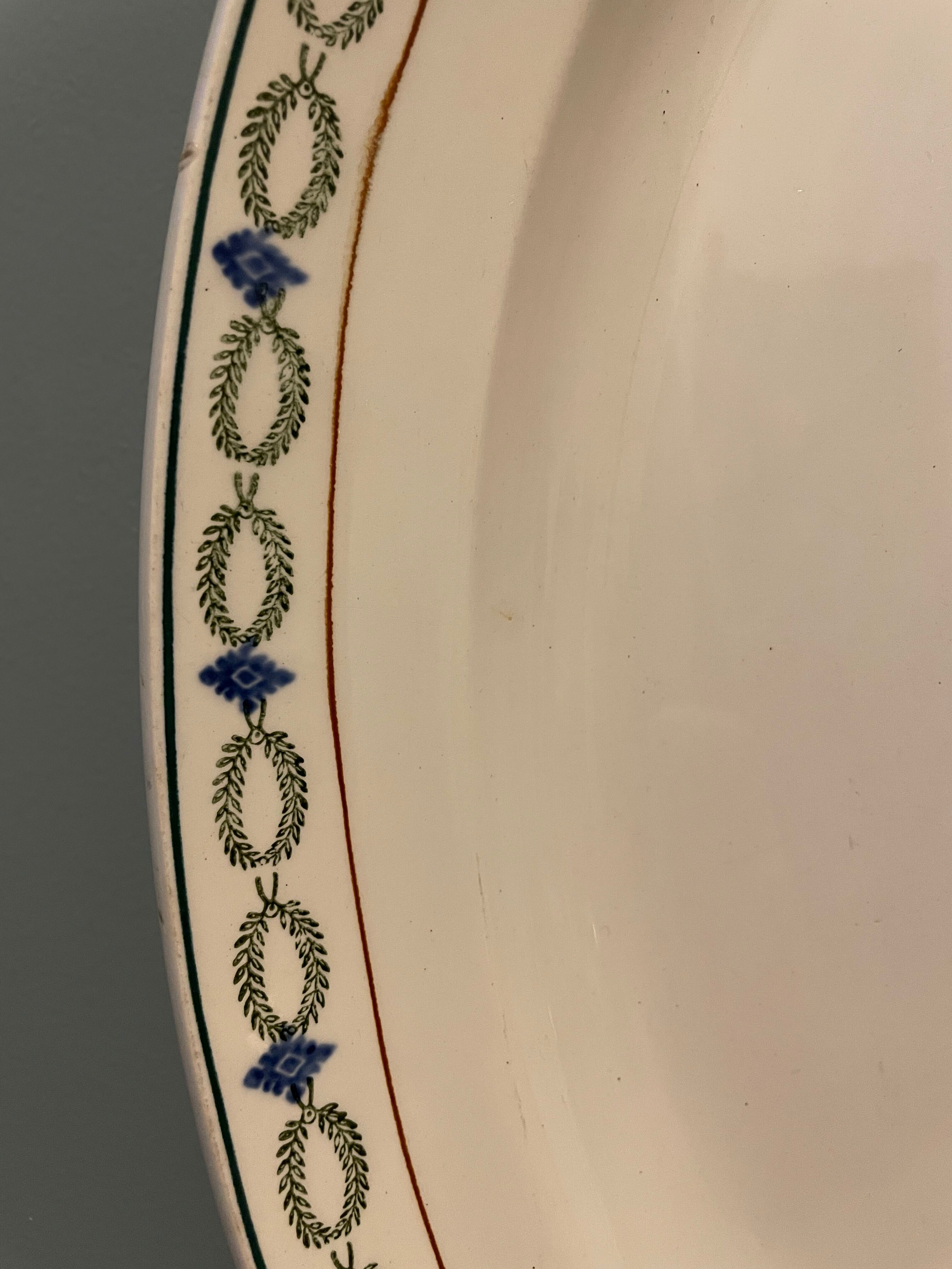 Oval flat Terre de Fer XIXth in St Amand earthenware