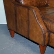 Chaise Longue en Cuir Teint à la Main