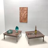 Rectangular Ebonized Walnut and Glass Coffee Table, Italy