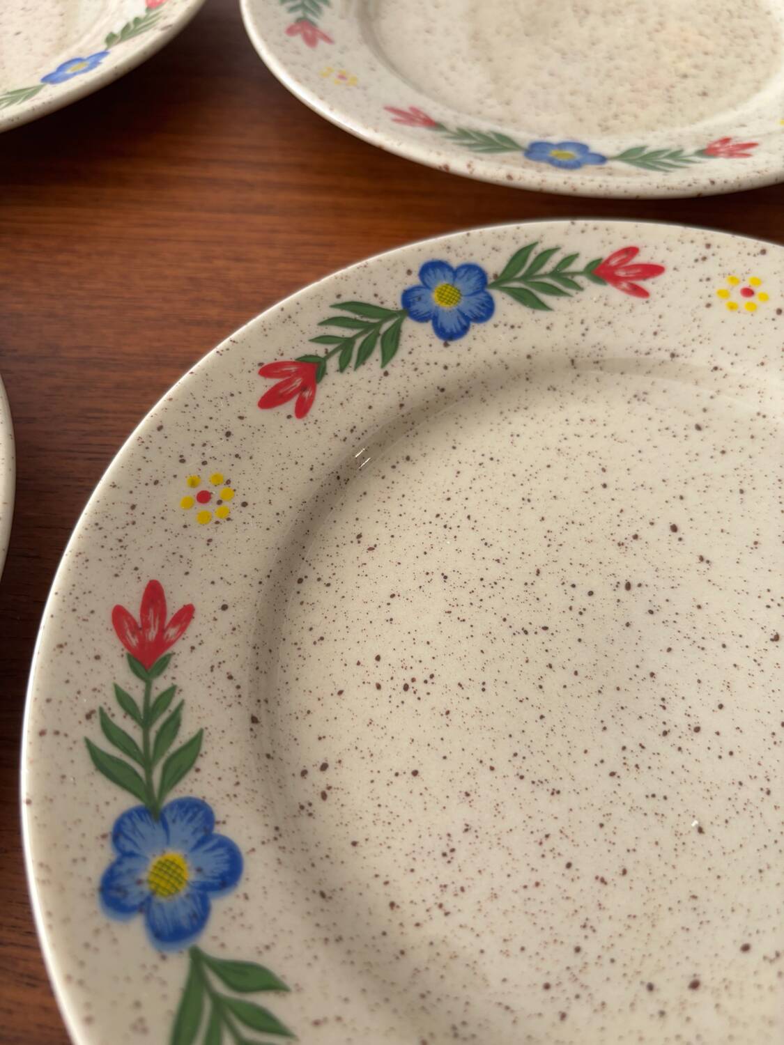 Set of 4 dessert plates Tulowice – Vintage Polish ceramics fl