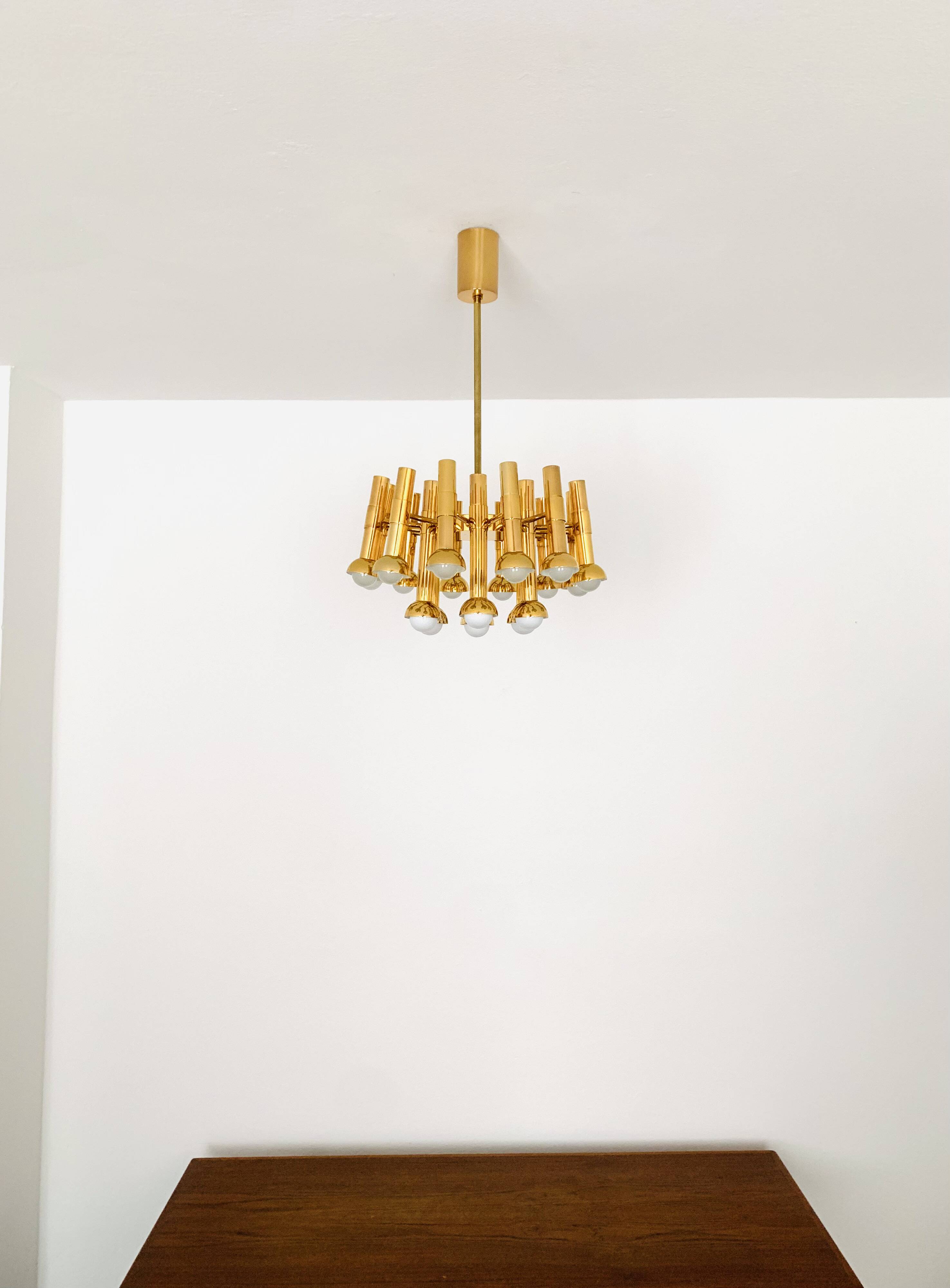 Brass Chandelier by Gaetano Sciolari