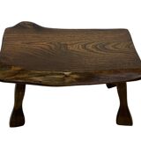 Mid-Century Organic Wooden Side Tables, circa 1960's wabi sabi brutalist