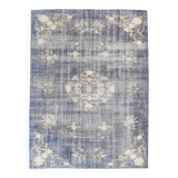 6x8 Faded Blue Oriental Vintage Rug, 194x258Cm