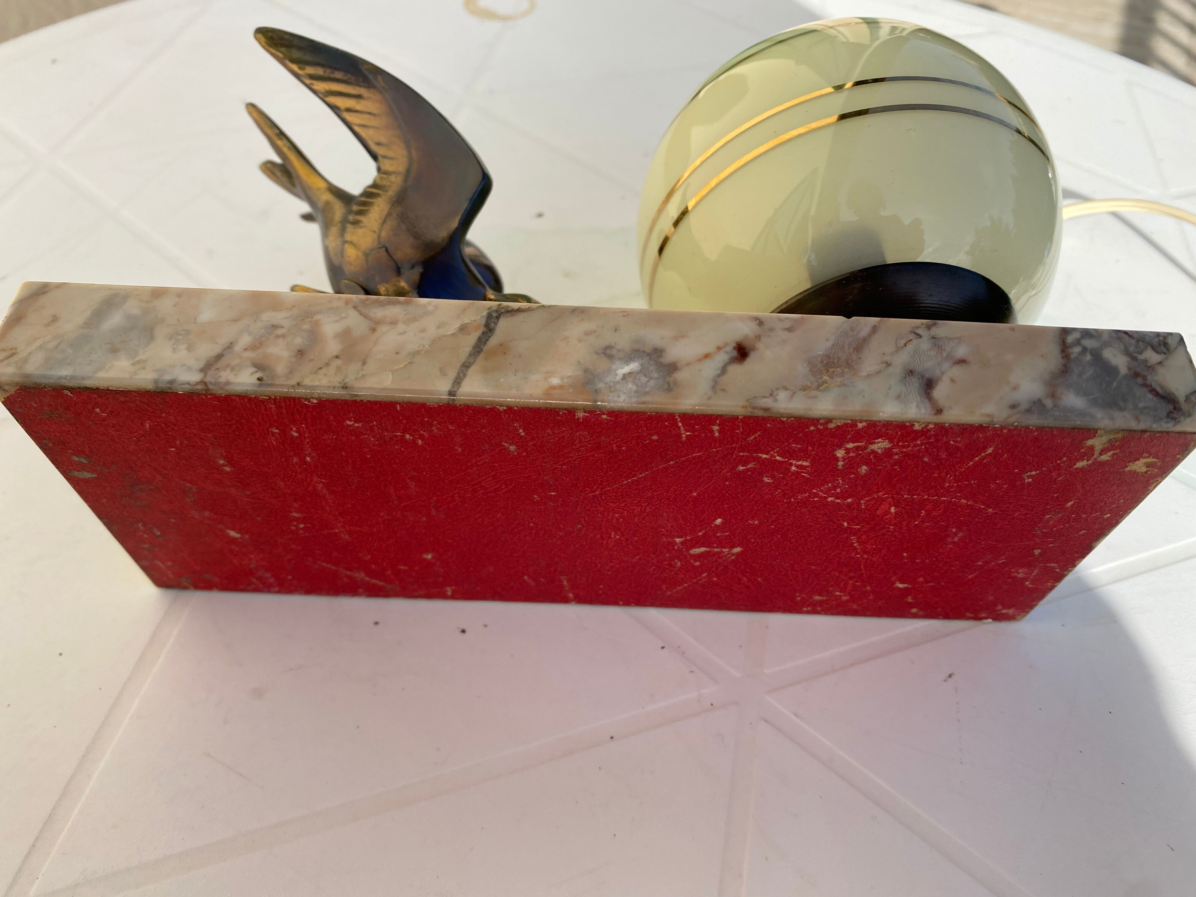 Vintage bird art deco lamp