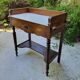 Antique walnut and Carrara white marble dressing table.