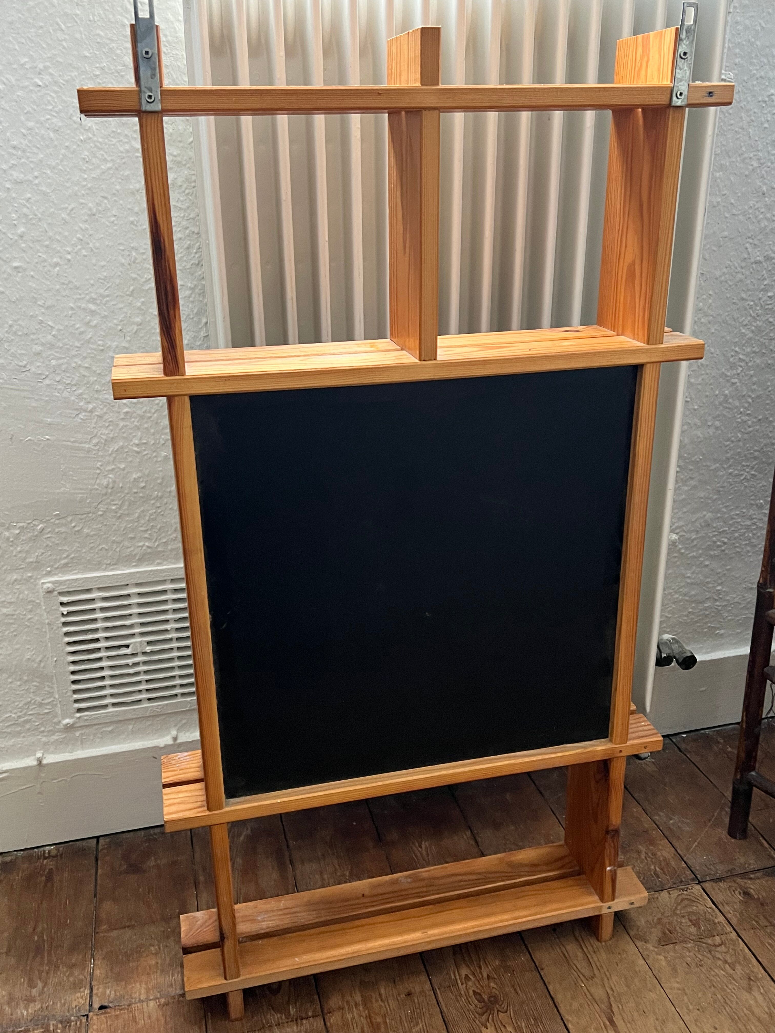 Mirror shelf in blond pine 80s