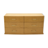 Commode art déco en sycomore poignées laiton années 1940