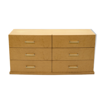 Art deco dresser in sycamore brass handles 1940s
