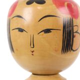 Large Kokeshi Doll XL Size Hand Painted Wood Japan Showa 48cm