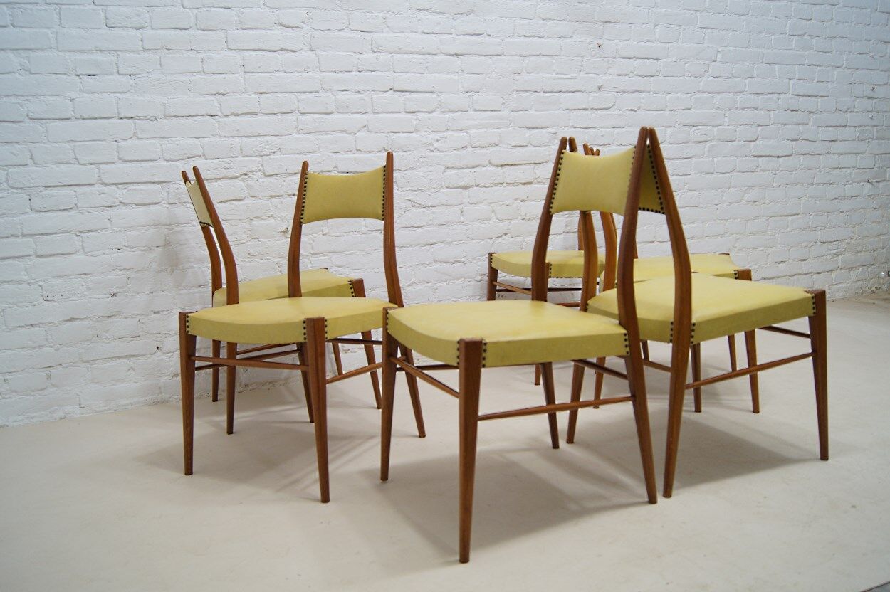 Mid-century Austrian dining chairs, 1950s, set of 6