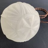 Art Deco molded glass globe pendant light, 1930
