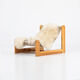 Sling chair in pine, canvas and sheepskin, 1970s