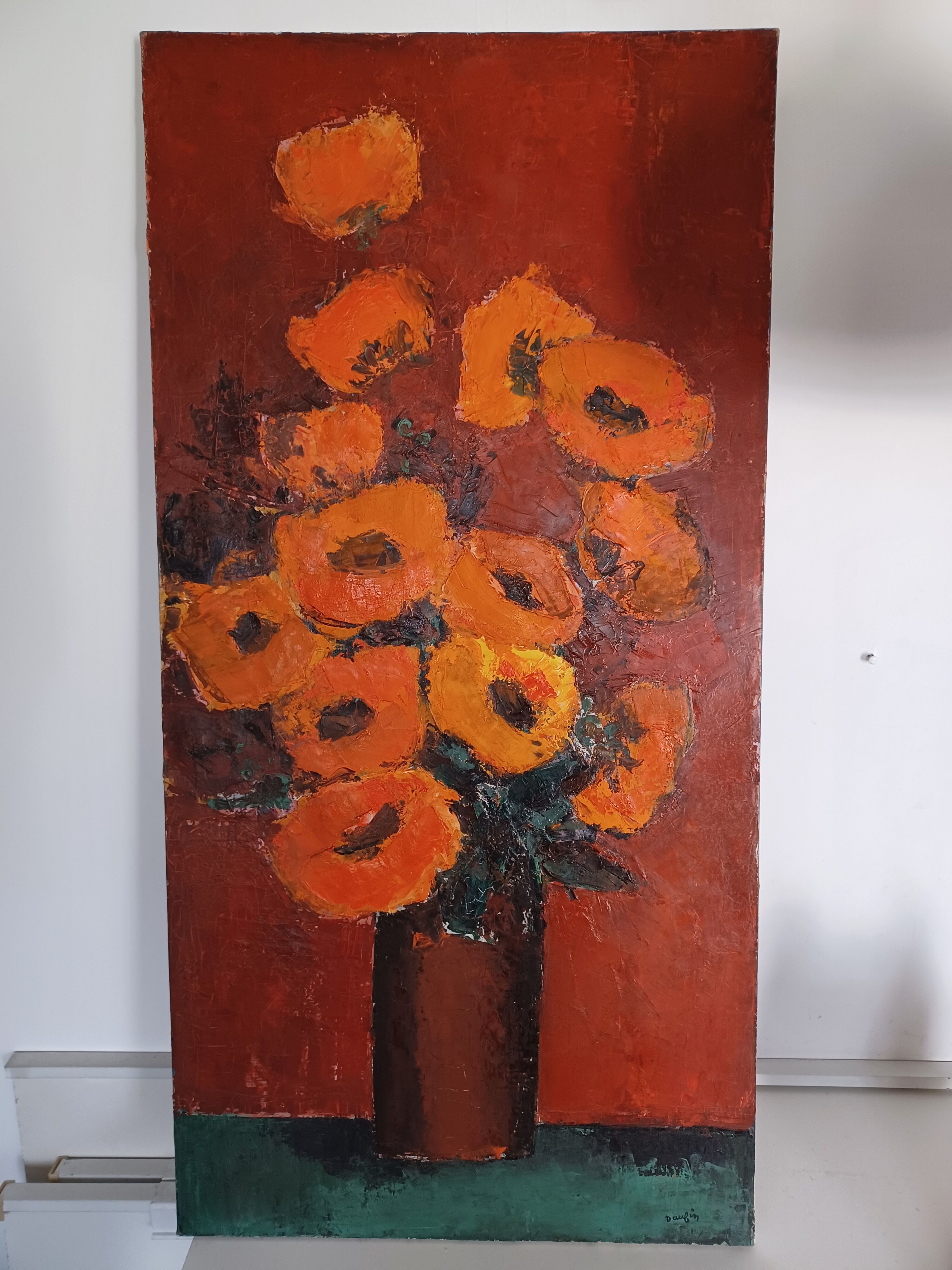 Huile sur toile de jacques daufin, années 50.