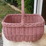 Pink rattan basket