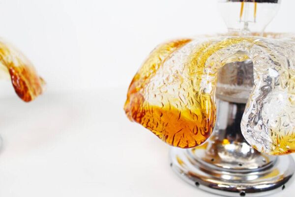 Paire de lampes de table en verre de Murano, par La Murrina, Italie, années 1970