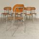 Set of 8 metal and wood school chairs  
Former Czechoslovakia 1960