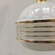 Pair of Art Deco ball suspensions in white Clichy glass