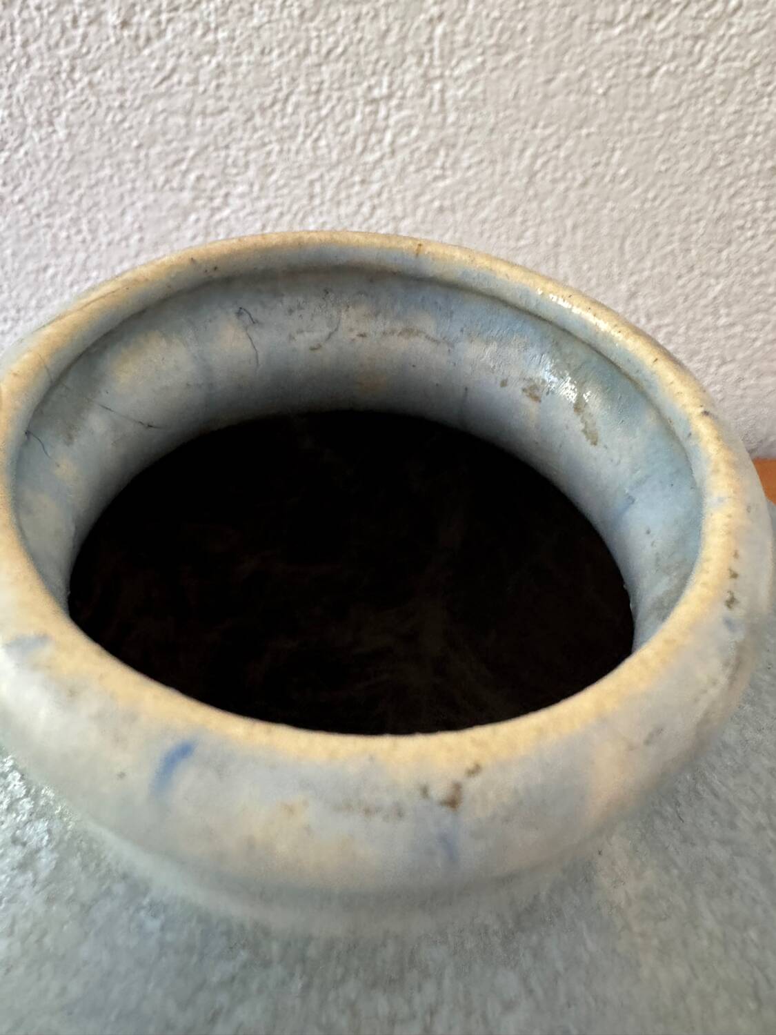 Sky blue ceramic Art Deco vase
