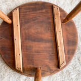 Brutalist wooden round table
