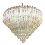 Lustre en verre de murano quadriedro transparent par simoeng
