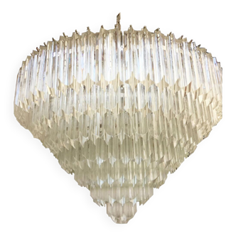 Lustre en verre de murano quadriedro transparent par simoeng