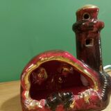 Vintage ceramic lamp in the shape of a lighthouse, Vallauris