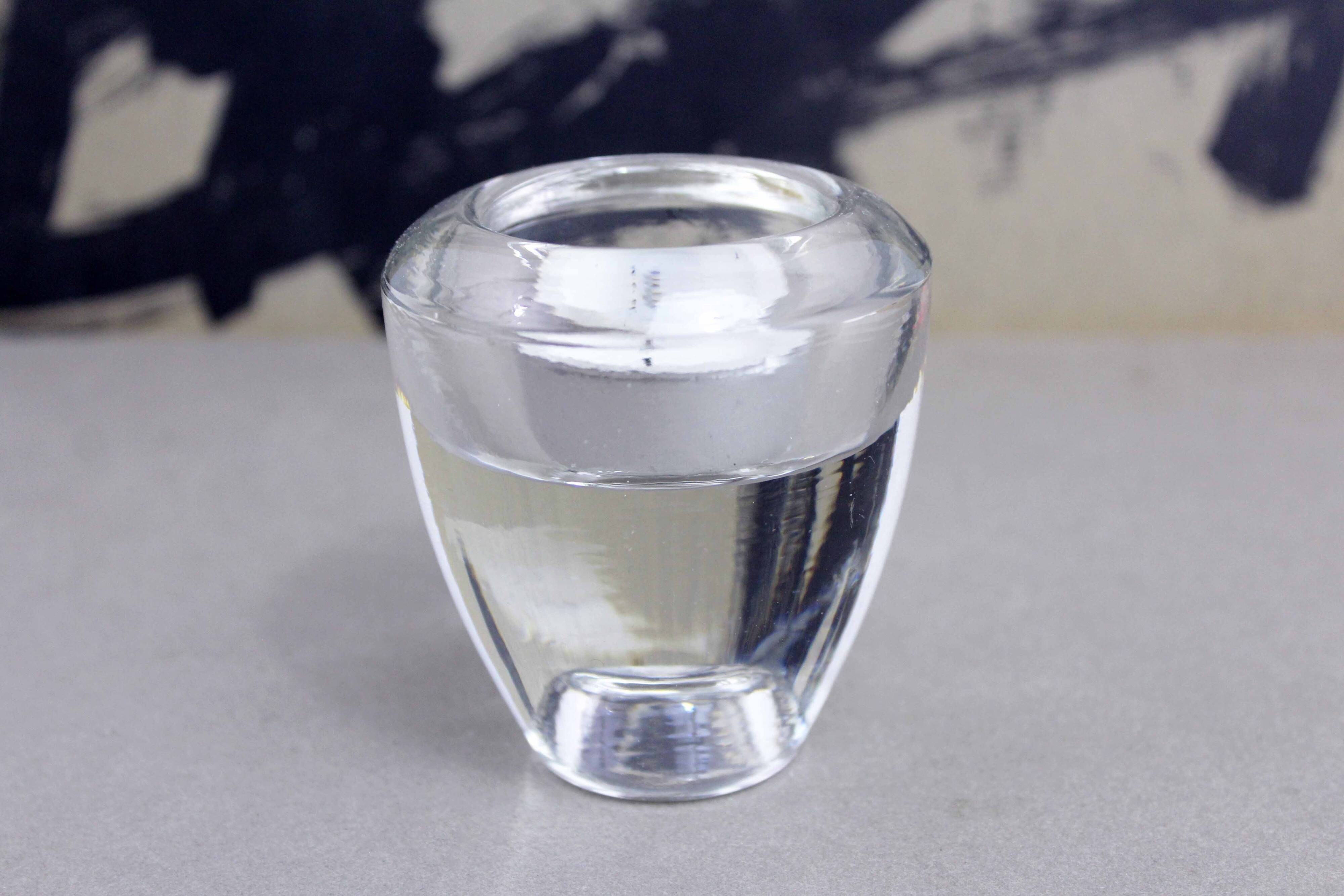 Reversible glass candle holder 1980