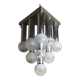 Chandelier with satin glass lights, Italy, 1970s