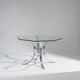 Octagonal glass and metal dining table, 1970s