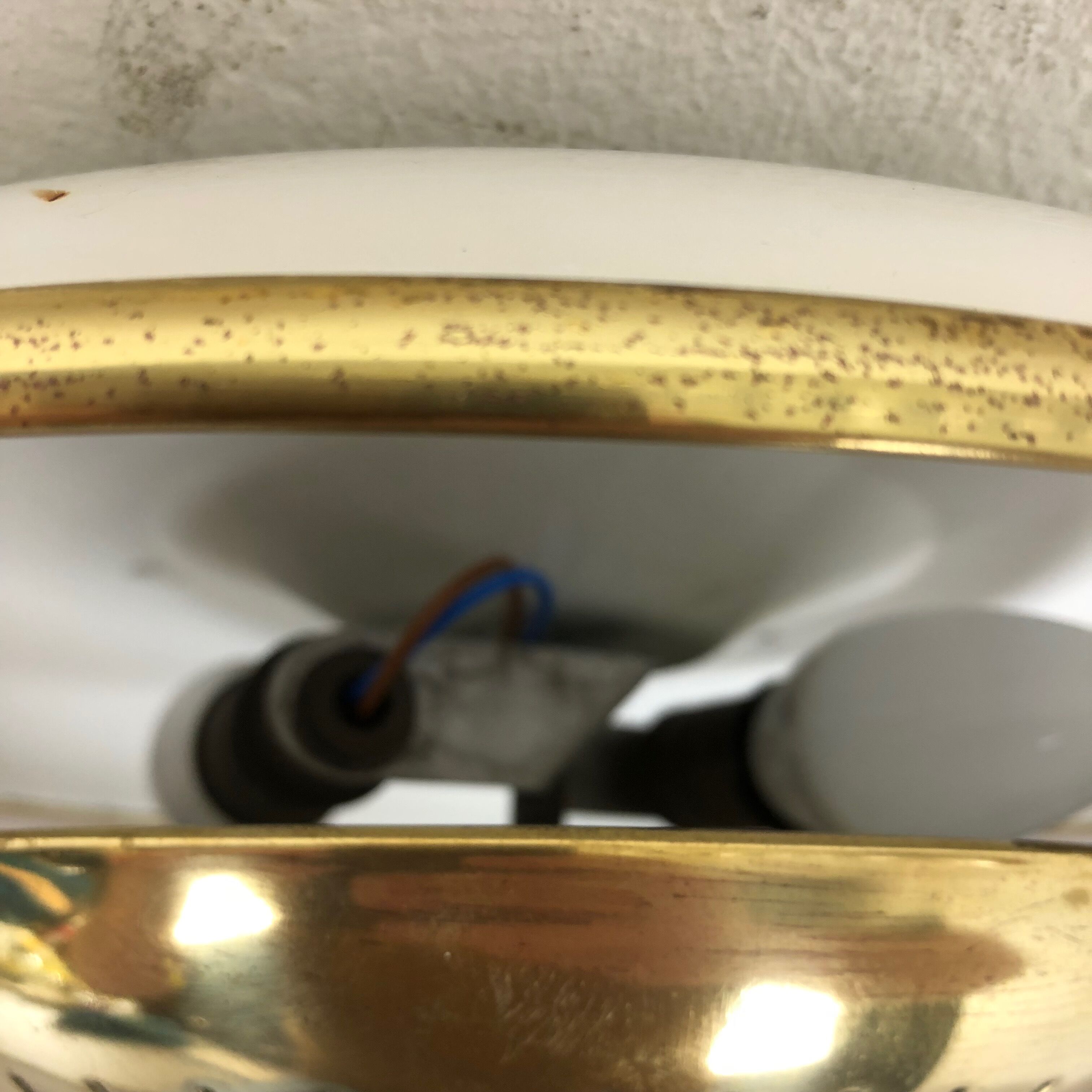 Set of two modernist brass metal sconces wall light, italy, 1950s