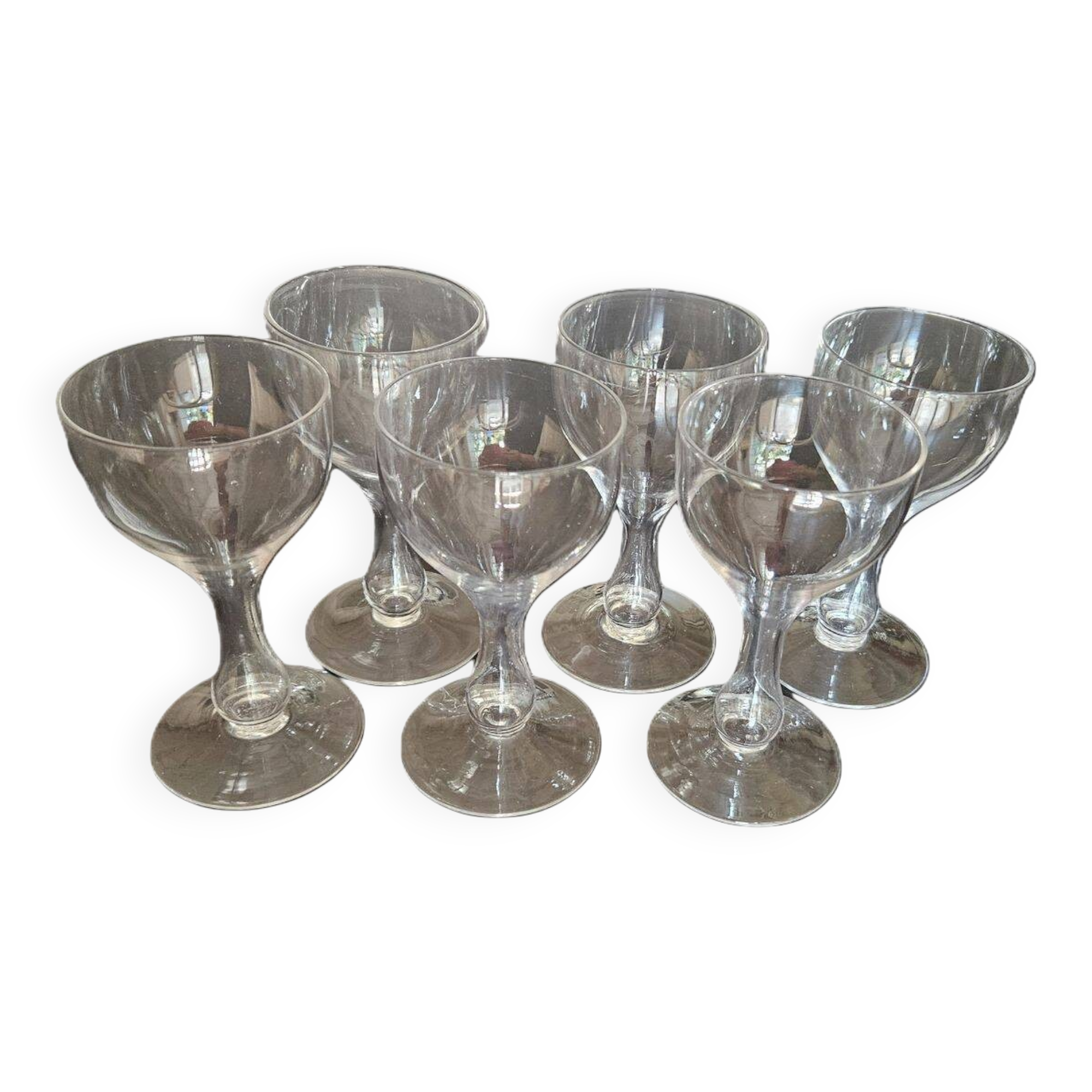 Set of 6 Champagne Coupes with Hollow Base